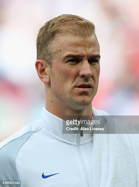Joe Hart of England lines up prior to the International Friendly match between England and Turkey at Etihad Stadium on May 22, 2016 in Manchester,...
