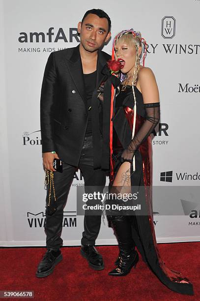 Designer Nicola Formichetti and Model Brooke Candy attends the 7th Annual amfAR Inspiration Gala at Skylight at Moynihan Station on June 9, 2016 in...