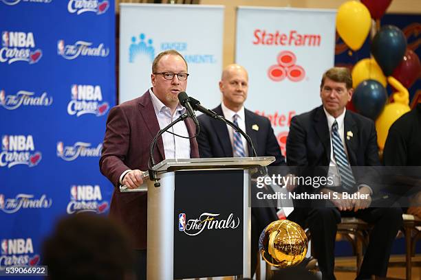 Cleveland Cavaliers General Manager David Griffin attends the 2016 NBA Finals Cares Legacy project as part of the 2016 NBA Finals on June 9, 2016 at...