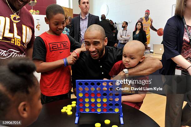 Dahntay Jones of the Cleveland Cavaliers attends the 2016 NBA Finals Cares Legacy project as part of the 2016 NBA Finals on June 9, 2016 at the Boys...