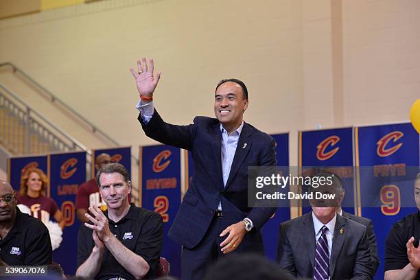 Deputy Commissioner and Chief Operating Officer Mark Tatum of the Cleveland Cavaliers attends the 2016 NBA Finals Cares Legacy project as part of the...