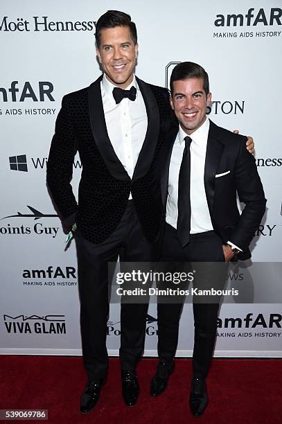 Real Estate Brokers Fredrik Eklund and Luis D. Ortiz attend the 7th Annual amfAR Inspiration Gala at Skylight at Moynihan Station on June 9, 2016 in...