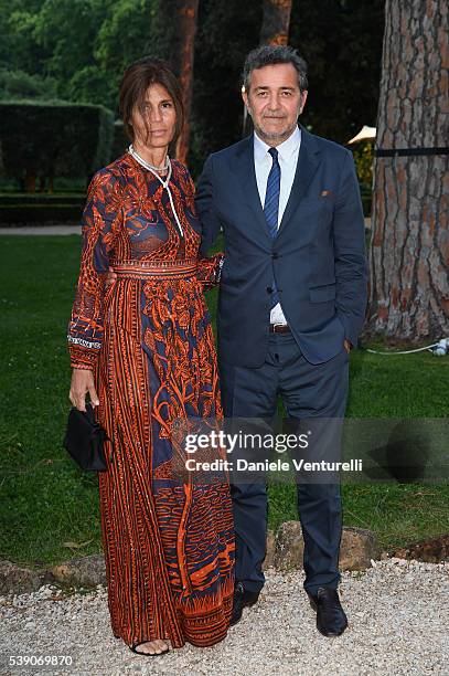 Camilla Nesbitt and Pietro Valsecchi attend McKim Medal Gala In Rome at Villa Aurelia on June 9, 2016 in Rome, Italy.