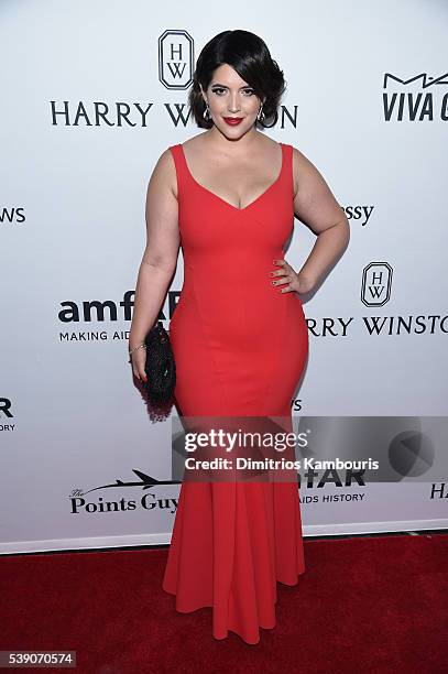 Model Denise Bidot attends the 7th Annual amfAR Inspiration Gala at Skylight at Moynihan Station on June 9, 2016 in New York City.