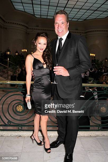 Frankie Poultney and David Seaman attend the KP24 Foundation Charity Gala Dinner at The Waldorf Hilton Hotel on June 9, 2016 in London, England.