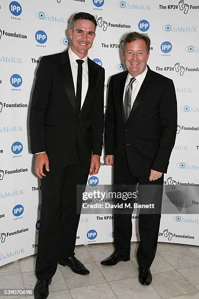 Kevin Pietersen and Piers Morgan attend the KP24 Foundation Charity Gala Dinner at The Waldorf Hilton Hotel on June 9, 2016 in London, England.