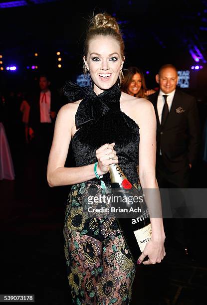 Lindsay Ellingson attends Moet & Chandon's toast to the amfAR Inspiration Gala In New York City on June 8, 2016 in New York City.