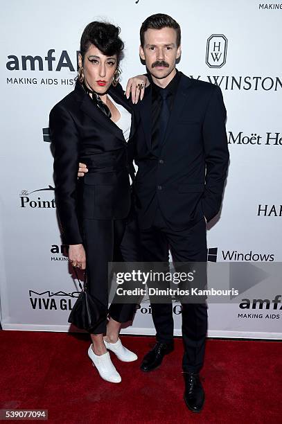 Ladyfag and designer Adam Selman attend the 7th Annual amfAR Inspiration Gala at Skylight at Moynihan Station on June 9, 2016 in New York City.