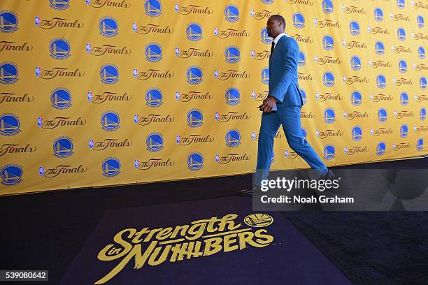 Harrison Barnes of the Golden State Warriors before facing the Cleveland Cavaliers for Game Two of the 2016 NBA Finals on June 5, 2016 at ORACLE...