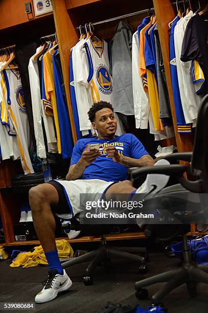 Brandon Rush of the Golden State Warriors before facing the Cleveland Cavaliers for Game Two of the 2016 NBA Finals on June 5, 2016 at ORACLE Arena...