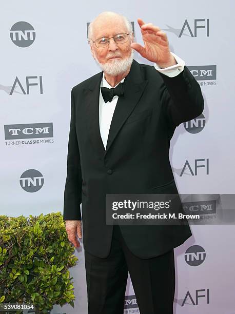 Honoree John Williams arrives at the American Film Institutes 44th Life Achievement Award Gala Tribute to John Williams at Dolby Theatre on June 9,...