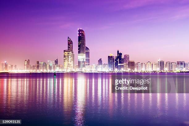 abu dhabi city skyline united arab emirates - abu dhabi stock pictures, royalty-free photos & images
