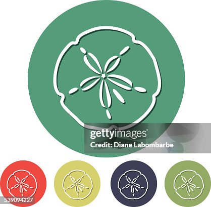 Flat Design Simple Icon - Sand Dollar Flat Design Simple Icon - Sand Dollar