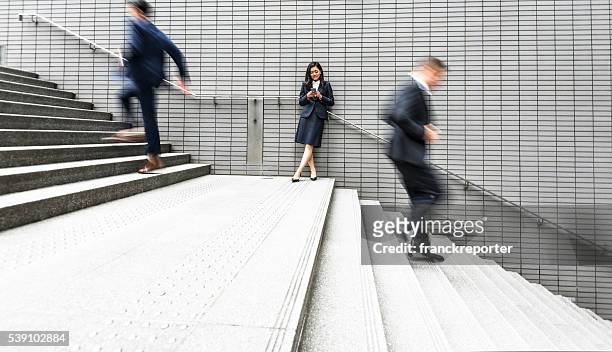 japanese business running on rush on the city - business stairs 個照片及圖片檔