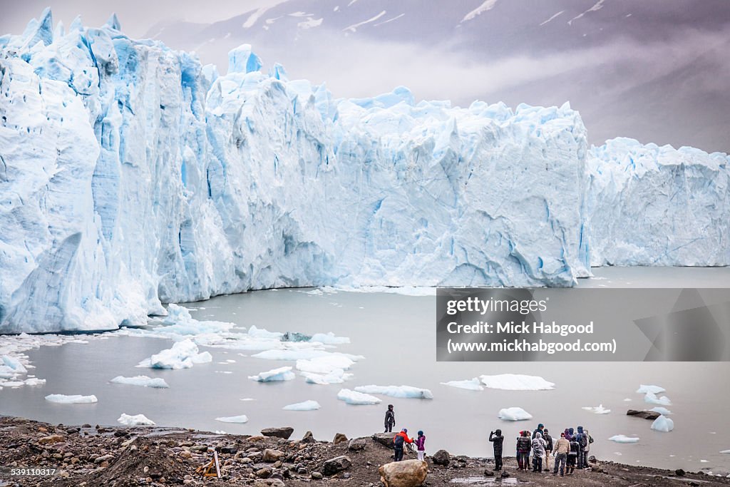 People foreground at Perito Merino Glacier