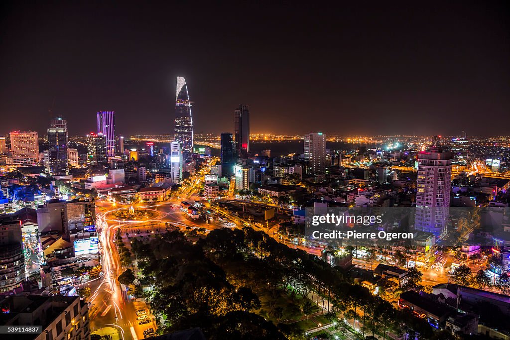 Saigon downtown at night