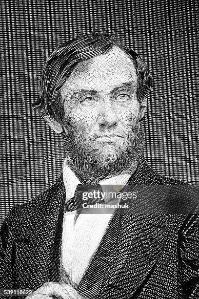 abraham lincoln 16th us president - secret society stock illustrations