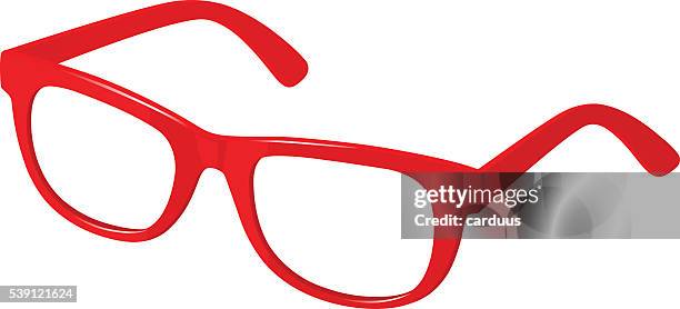 rote brille - eyeglasses stock-grafiken, -clipart, -cartoons und -symbole