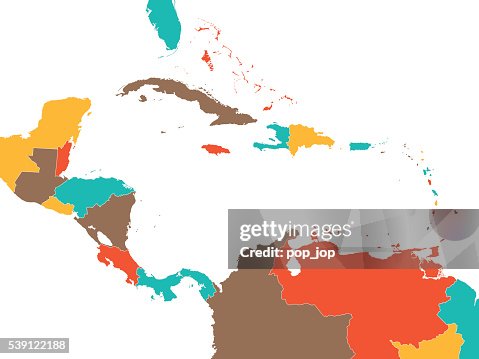 Colored Map Of Central America High-Res Vector Graphic - Getty Images