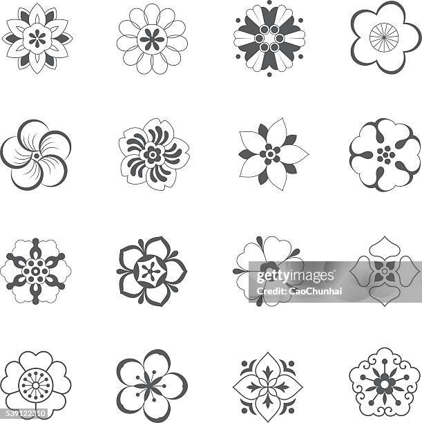 stockillustraties, clipart, cartoons en iconen met china traditional floral pattern - bloemblaadje