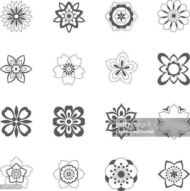 china traditional floral pattern - five animals stock illustrations