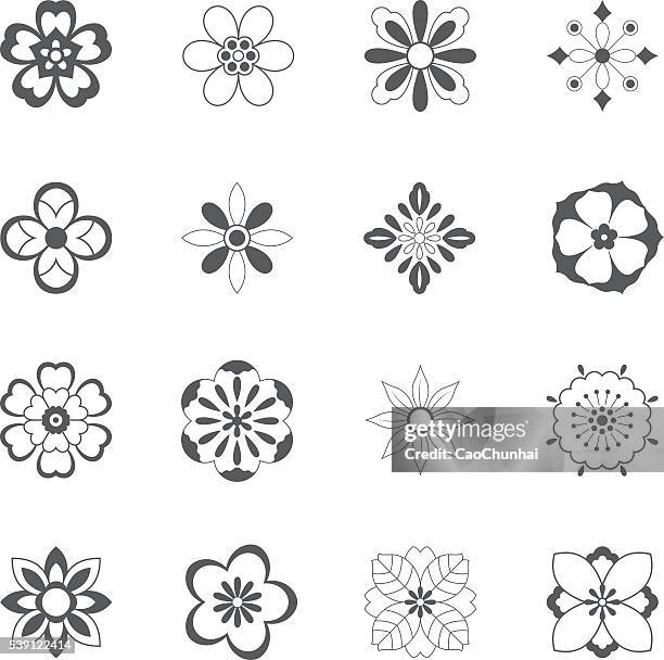 china traditionelle blumenmuster - blütenblatt stock-grafiken, -clipart, -cartoons und -symbole
