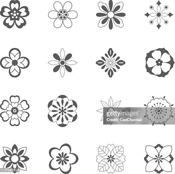 china traditional floral pattern - cherry blossom icon stock illustrations