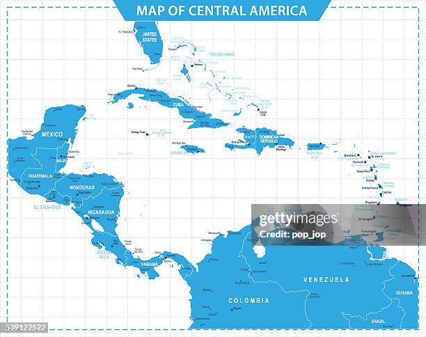 map of central america - illustration - dominican republic stock illustrations