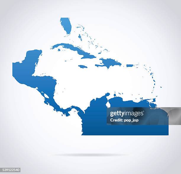 map of central america - drop shadow stock illustrations