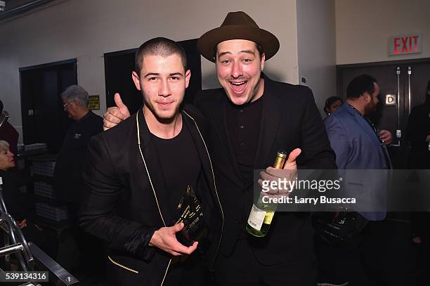 Nick Jonas and Marcus Mumford attend Songwriters Hall Of Fame 47th Annual Induction And Awards at Marriott Marquis Hotel on June 9, 2016 in New York...