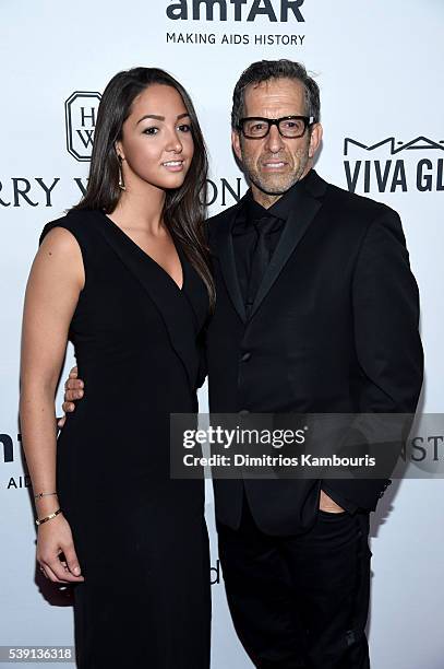 Catie Cole and designer Kenneth Cole attend the 7th Annual amfAR Inspiration Gala at Skylight at Moynihan Station on June 9, 2016 in New York City.