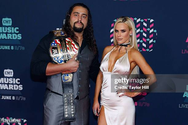 Rusev and Lana attend the 2016 CMT Music awards at the Bridgestone Arena on June 8, 2016 in Nashville, Tennessee.