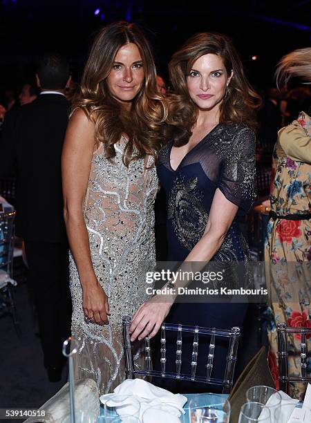 Kelly Killoren Bensimon and Stephanie Seymour attend the 7th Annual amfAR Inspiration Gala at Skylight at Moynihan Station on June 9, 2016 in New...