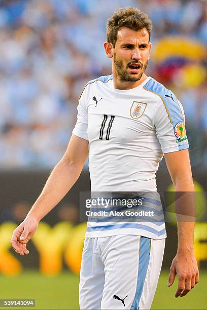 Christian Stuani of Uruguay looks on during a group C match between Uruguay and Venezuela at Lincoln Financial Field as part of Copa America...