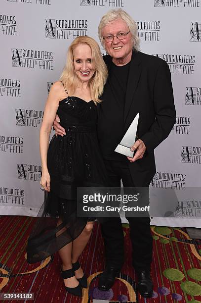 April Anderson and Chip Taylor attend Songwriters Hall Of Fame 47th Annual Induction And Awards at Marriott Marquis Hotel on June 9, 2016 in New York...