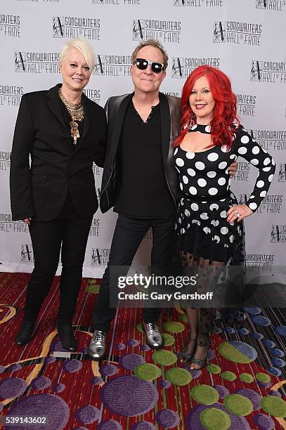 Cindy Wilson, Fred Schneider and Kate Pierson attend Songwriters Hall Of Fame 47th Annual Induction And Awards at Marriott Marquis Hotel on June 9,...