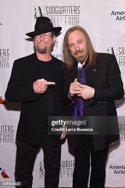 Roger McGuinn and Tom Petty attend Songwriters Hall Of Fame 47th Annual Induction And Awards at Marriott Marquis Hotel on June 9, 2016 in New York...