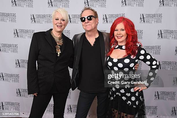 Cindy Wilson, Fred Schneider and Kate Pierson attend Songwriters Hall Of Fame 47th Annual Induction And Awards at Marriott Marquis Hotel on June 9,...