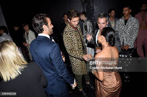 Nyle DiMarco, Karrueche Tran, and Francisco Lachowski attend the 7th Annual amfAR Inspiration Gala at Skylight at Moynihan Station on June 9, 2016 in...