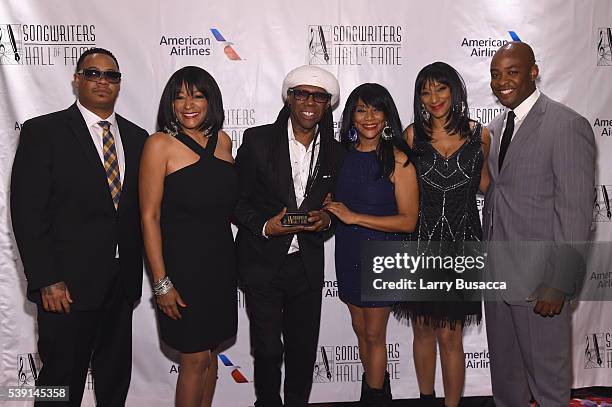 Musicians Kim Sledge, Nile Rodgers, Joni Sledge, Debbie Sledge, and guests attend Songwriters Hall Of Fame 47th Annual Induction And Awards at...