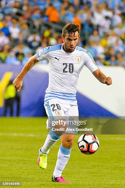 Alvaro Gonzalez of Uruguay in action during a group C match between Uruguay and Venezuela at Lincoln Financial Field as part of Copa America...