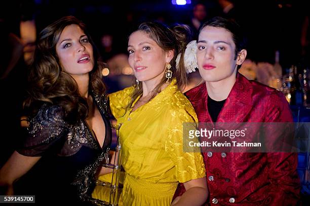 Stephanie Seymour, Stella Schnabel, and Harry Brant attend the 7th Annual amfAR Inspiration Gala at Skylight at Moynihan Station on June 9, 2016 in...