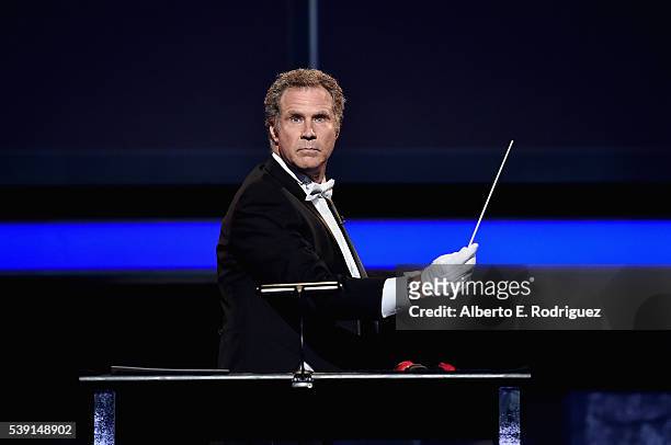Actor Will Ferrell performs onstage during American Film Institutes 44th Life Achievement Award Gala Tribute show to John Williams at Dolby Theatre...