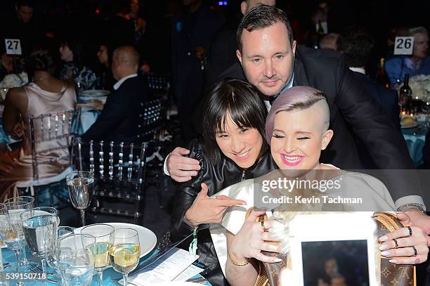 Kim Jones and Kelly Osbourne attend the 7th Annual amfAR Inspiration Gala at Skylight at Moynihan Station on June 9, 2016 in New York City.