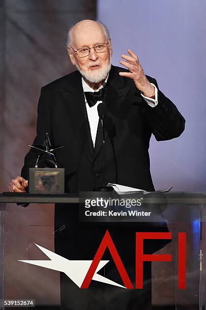 Honoree John Williams accepts the AFI Life Achievement Award onstage during American Film Institutes 44th Life Achievement Award Gala Tribute to...