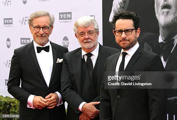Filmmakers Steven Spielberg, George Lucas, and J.J. Abrams attend American Film Institute's 44th Life Achievement Award Gala Tribute to John Williams...