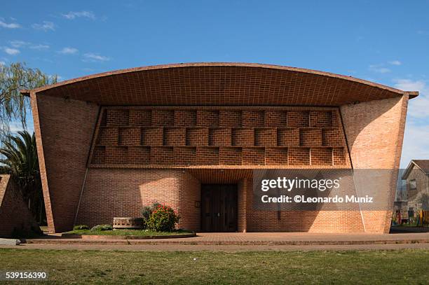 view of church san jose obrero in atlántida. - uruguay art stock pictures, royalty-free photos & images