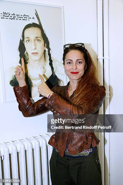 Actress Audrey Dana attends the "55 Politiques", Exhibition of Stephanie Murat's Pictures - Opening Party at Galerie Dupin on June 9, 2016 in Paris,...