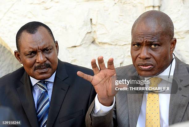 The President of the Democratic Republic of Congo opposition party Engagement for the Citizenship and Development Martin Fayulu, gestures while...
