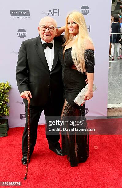 Actor Edward Asner and actress Yvette Rachelle attend American Film Institute's 44th Life Achievement Award Gala Tribute to John Williams at Dolby...